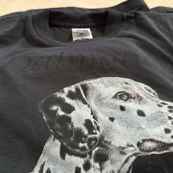 Fruit of the Loom BEST Cotton Black Unisex Dalmatian Short Sleeve Tee - Picture 5 of 7